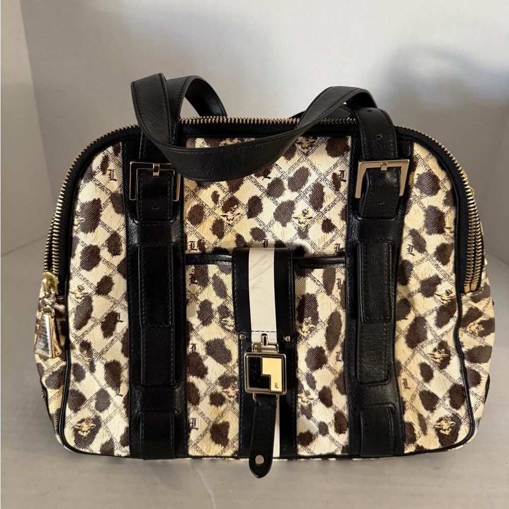 L.A.M.B Gwen Stefani Leopard Print Shoulder Tote